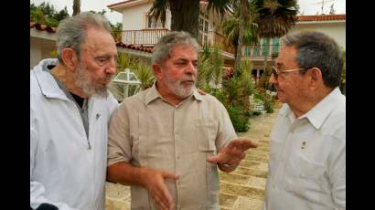 Fidel, Lula y Raúl