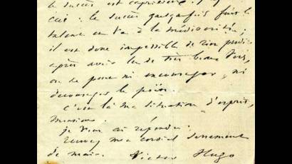 Exponen en La Habana cartas de Víctor Hugo a los cubanos