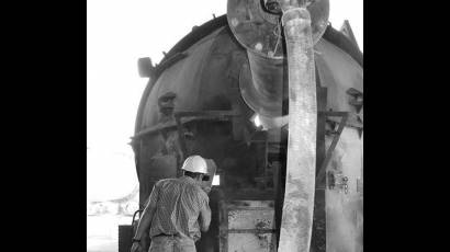 Trabajador del horno de cemento