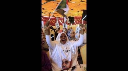 Simpatizantes del Presidente sudanés
