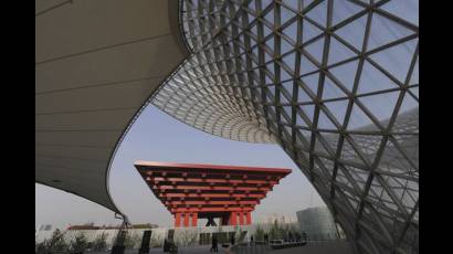 Vista del pabellón chino en la Exposición Universal de Shanghai 2010