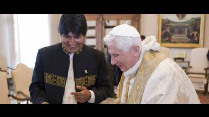 Evo Morales en el Vaticano