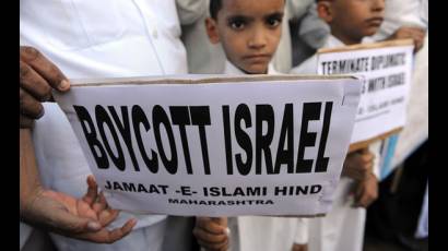 Manifestación contra Israel en Mumbai, India