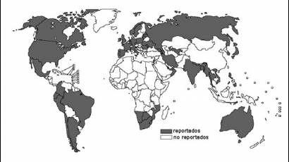 Países que han reportado al menos un caso de tuberculosis