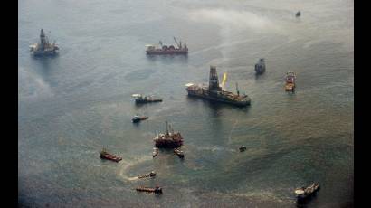 Área del escape de petróleo en el Golfo de México