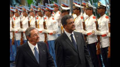 Raúl Castro Ruz recibe a Leonel Fernández