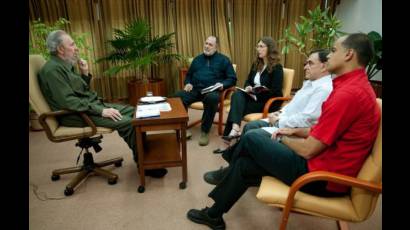 Fidel en entrevista con destacados periodistas venezolanos 