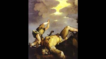 Cuadro de Tiziano «David y Goliat»