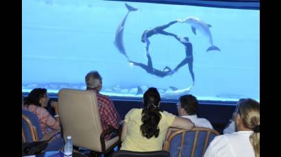 Fidel en el Acuario Nacional