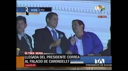 Presidente Correa se dirige hacia el pueblo ecuatoriano