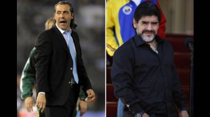 Sergio Batista y Diego Armando Maradona