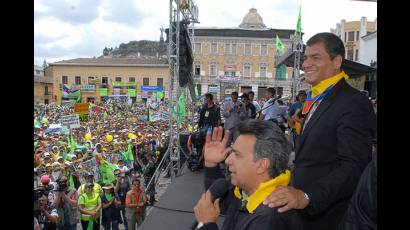 Concentración en favor de la Revolución ecuatoriana
