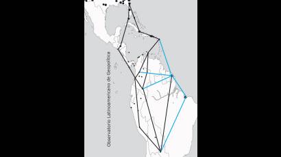 Trayecto entre dos bases hipotéticas proyectadas