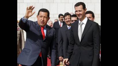 Hugo Chávez y Bashar al-Assad