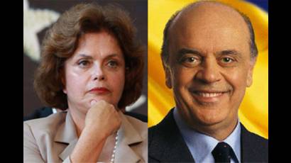 Dilma Rousseff y José Serra