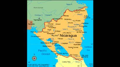 Mapa Nicaragua y Costa rica