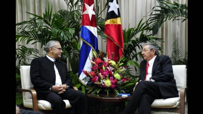 Recibe Raúl al Presidente de Timor-Leste