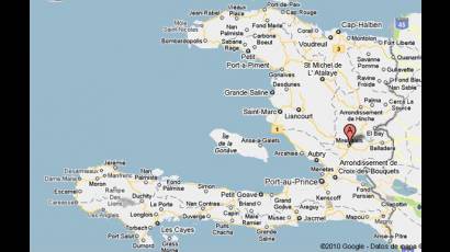 Mapa de Mirebalais, Haití 