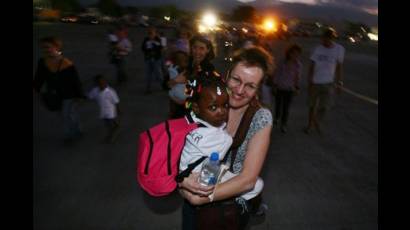 Niños haitianos adoptados