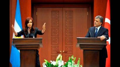 Presidenta Cristina Fernández y su homólogo de Turquía