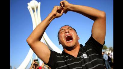 Manifestante en Bahrein