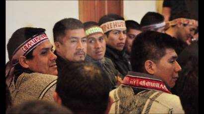 Durante el juicio a los mapuches