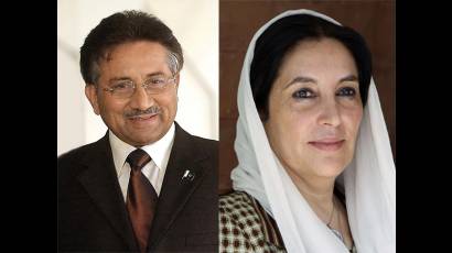 Pervez Musharraf y Benazir Bhutto