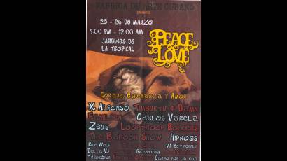 Cartel del Festival Peace and Love, de Suecia a La Habana