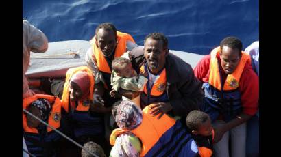 Inmigrantes en el mar