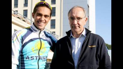 Alberto Contador y Giuseppe Martinelli