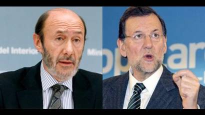 Rubalcaba, candidato del PSOE y Rajoy