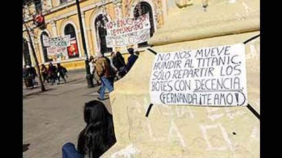 Protestan estudiantes chilenos