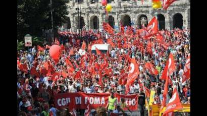 Huelgas en Roma