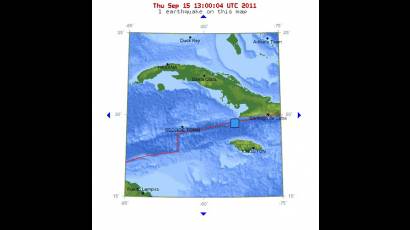 Mapa del temblor en Granma