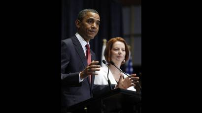 Obama y primera ministra australina Julia Gillard