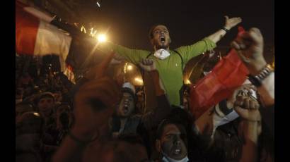 Jóvenes la plaza Tahrir