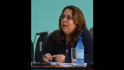 Primera secretaria del Comité Nacional de la UJC, Liudmila Álamo Dueñas