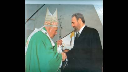 Fidel y Juan Pablo II