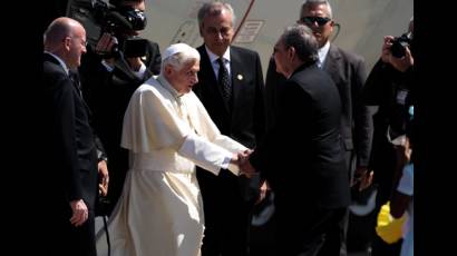 Llegada a Cuba del Papa Benedicto XVI