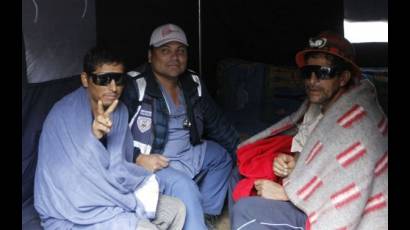 Mineros rescatados en Perú