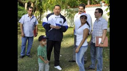 Presidente Chávez con su familia