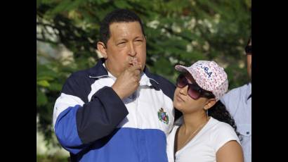 Chávez con su hija 