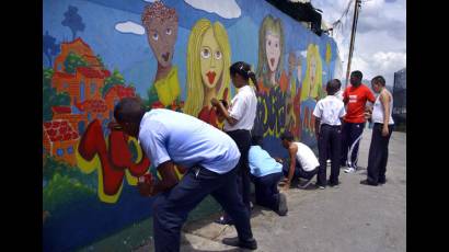 Mural de arte de estética infantil