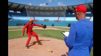 Entrenamiento del equipo Cuba de béisbol