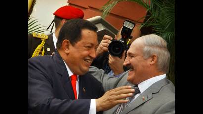 Hugo Chávez Frías y Alexander Lukashenko