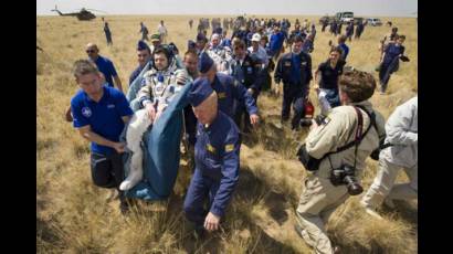 Tripulantes de la Soyuz