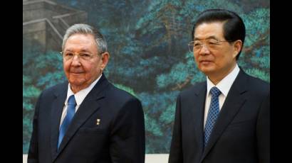 Raúl Castro y Hu Jintao