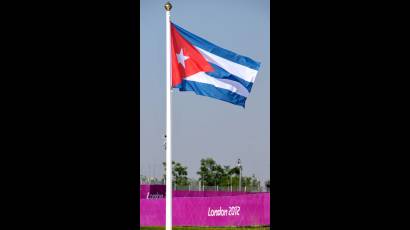 Bandera cubana en Londres