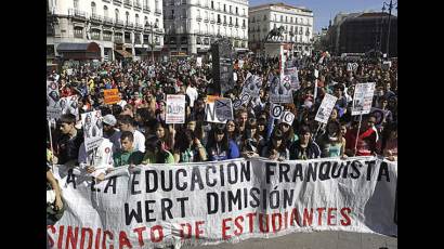 Huelga de estudiantes españoles