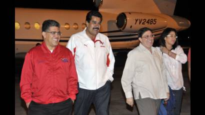 Llegada de Nicolás Maduro a Cuba